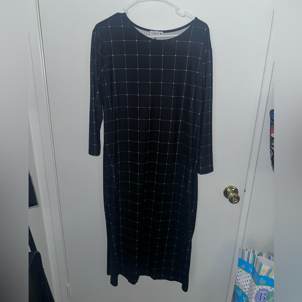 COPY - Black & White pinstripe dress